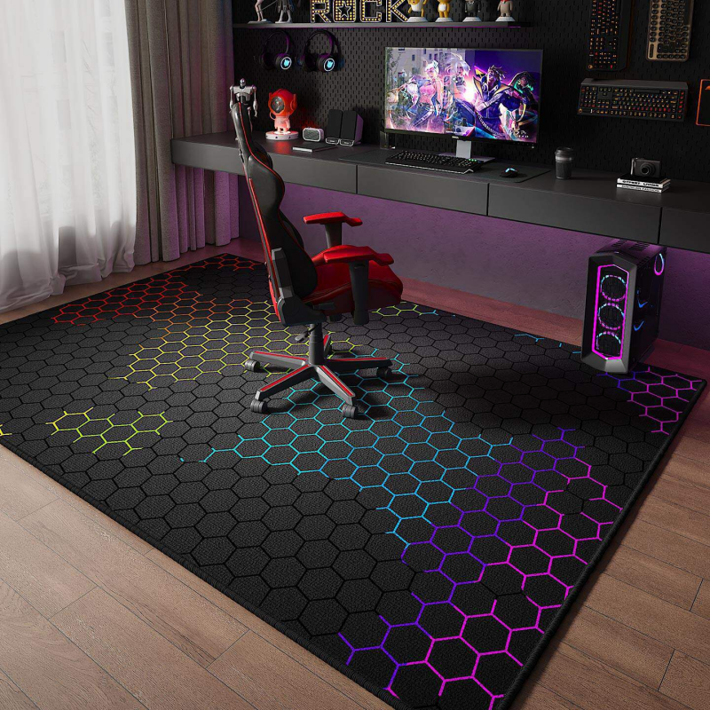 VIKAMA Neon Hexagon Grid Gamin - Esports Gaming Hotel avaliação e preço