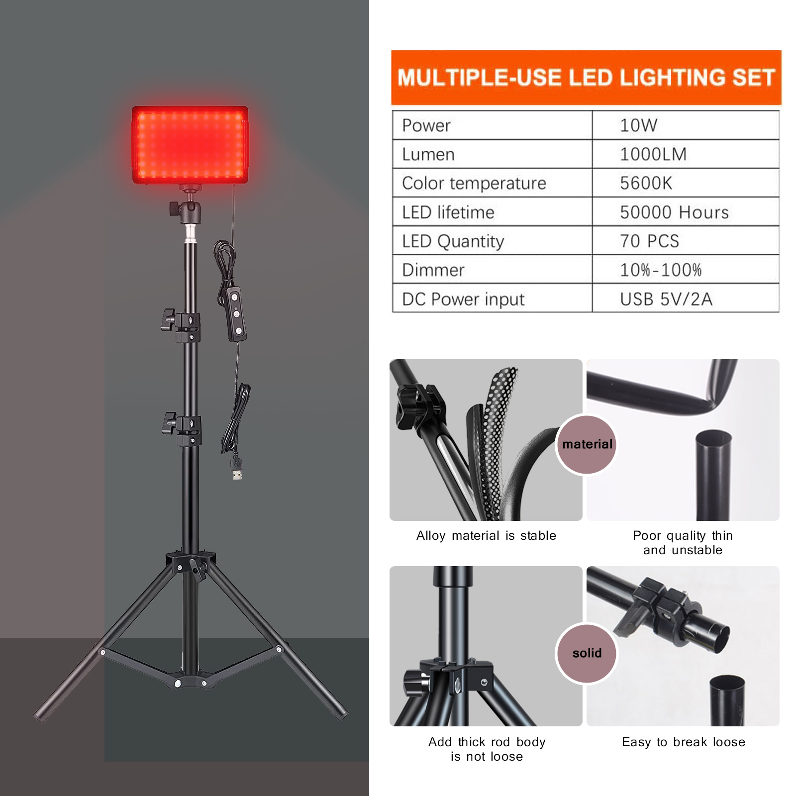 LED Photography Video Light Pa - Led Light Panel Stream avaliação e preço