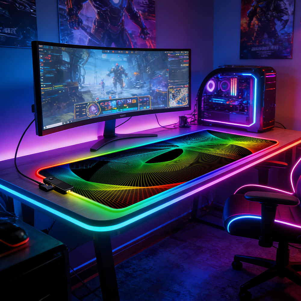 LED Lighting RGB Mouse Pad E-s - Esports Gaming Maus avaliação e preço