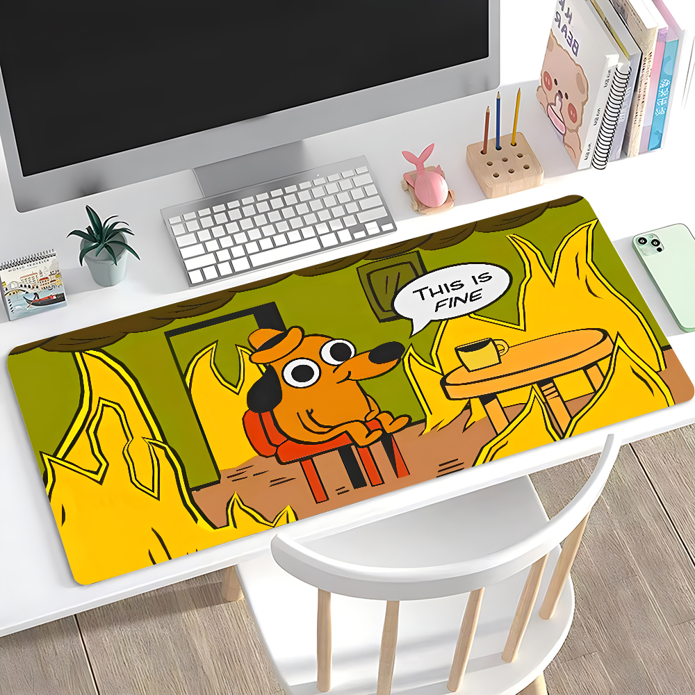 This Is Fine Dog Dachshund Mou - Esports Gaming Desk avaliação e preço