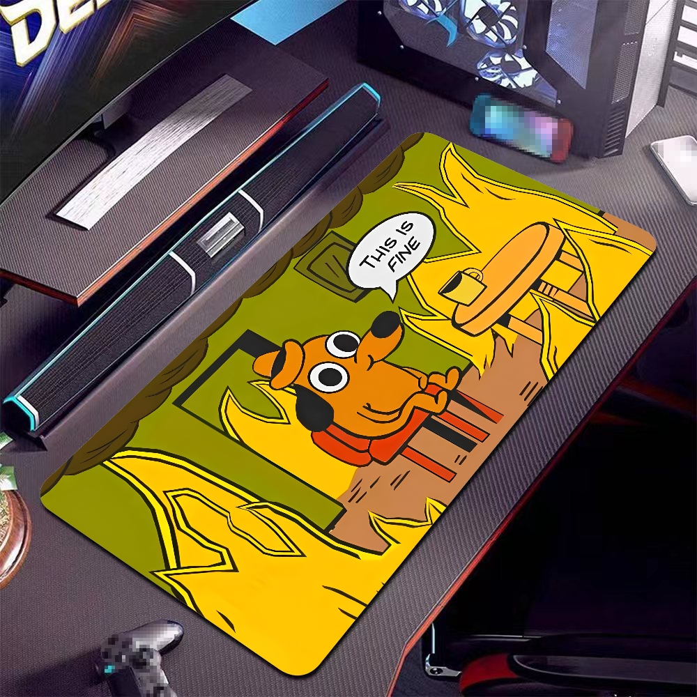 This Is Fine Dog Dachshund Mou - Esports Gaming Desk avaliação e preço