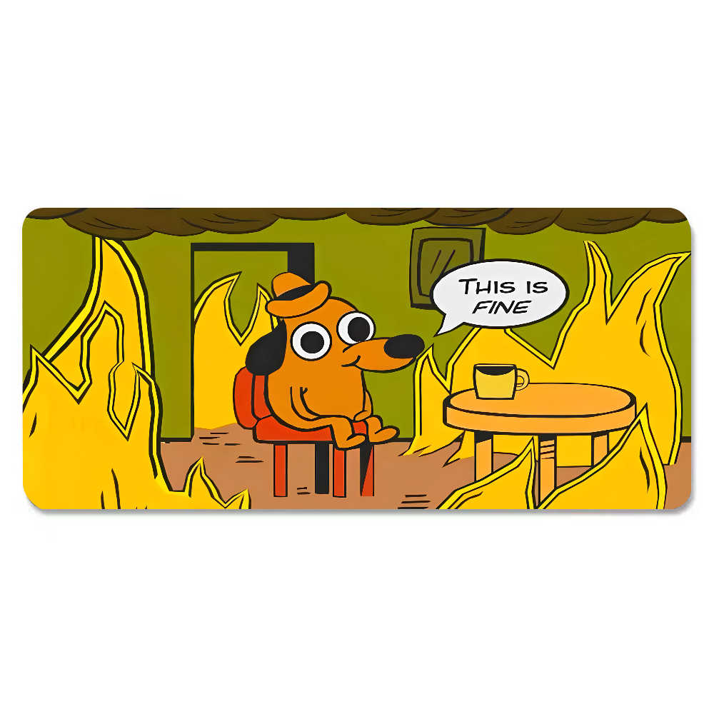 This Is Fine Dog Dachshund Mou - Esports Gaming Desk avaliação e preço