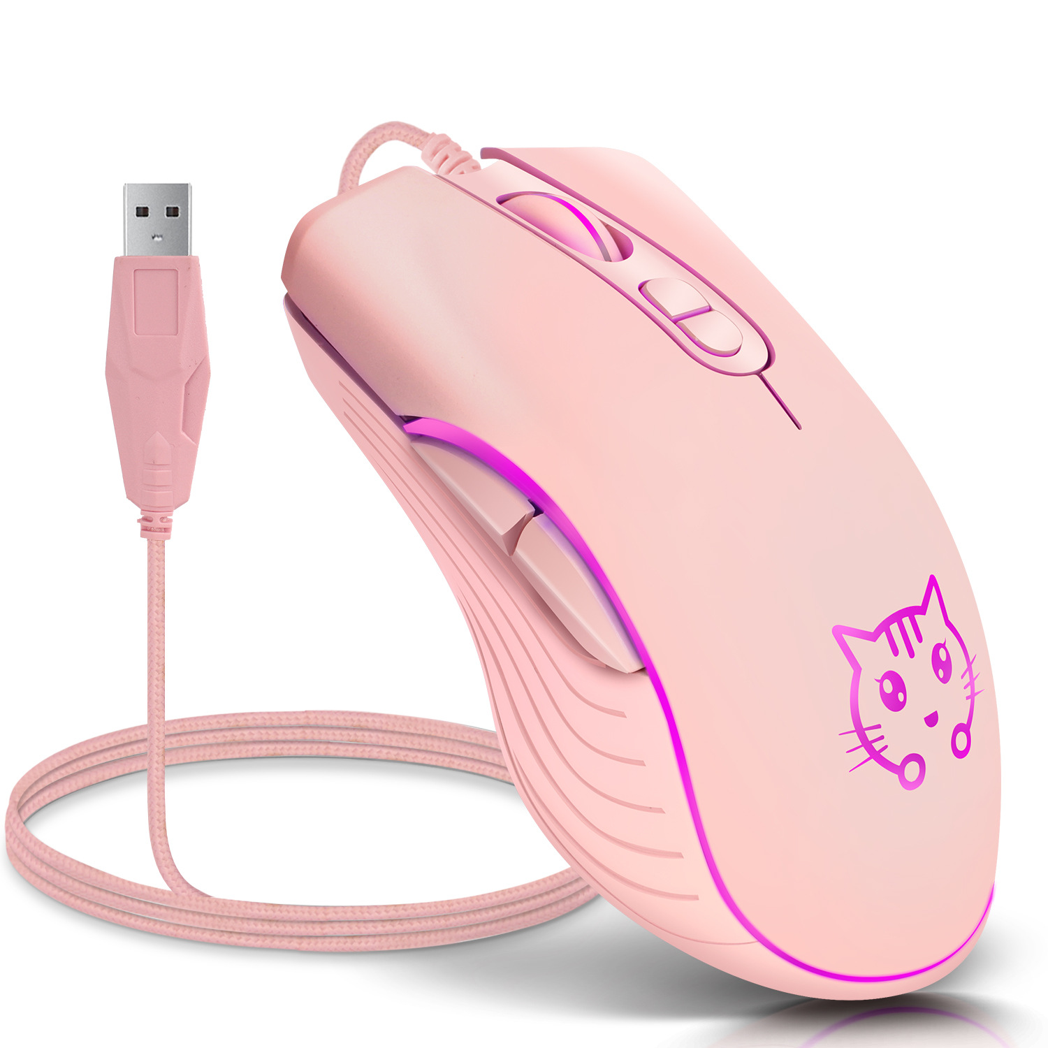 USB Wired Gaming Mouse Pink Co - Esports Gaming Maus avaliação e preço
