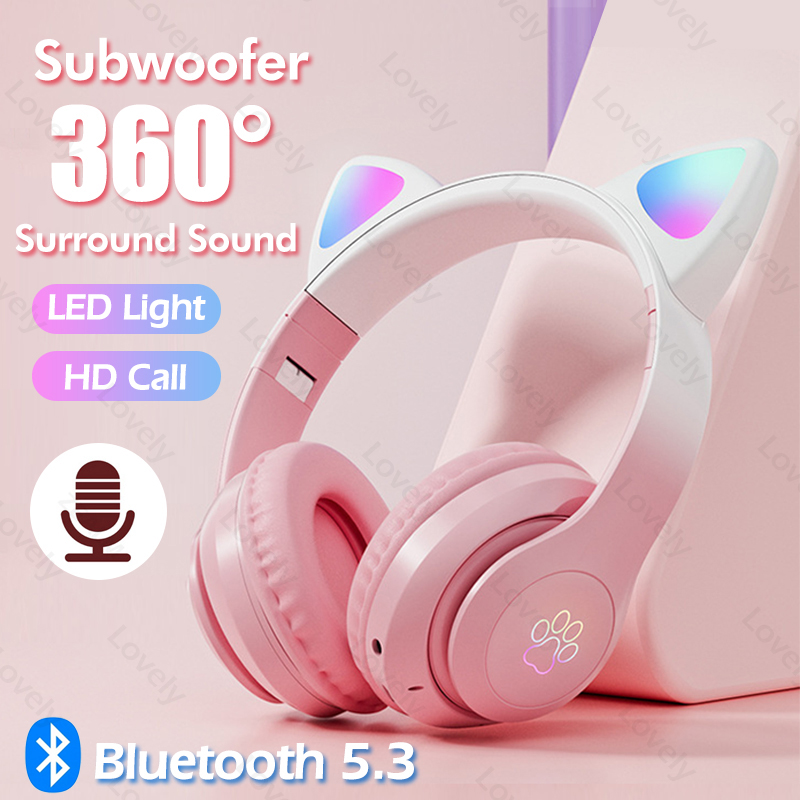 Over-Ear Cat Ear LED Breathing - Esports Gaming Earphones avaliação e preço