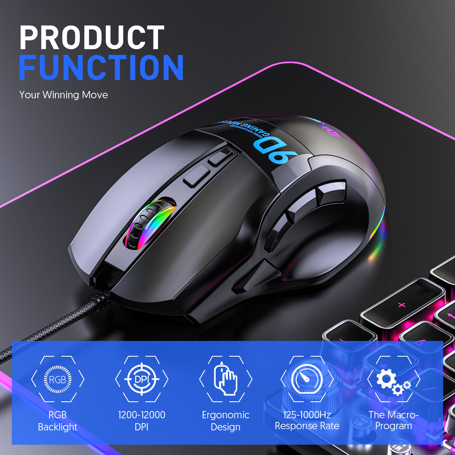 X10 Wired Gaming Macro Mouse 9 - Esports Gaming Mouse avaliação e preço