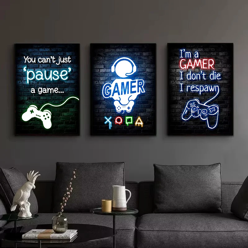 1pc Frameless Canvas Painting  - Esports Gamers avaliação e preço