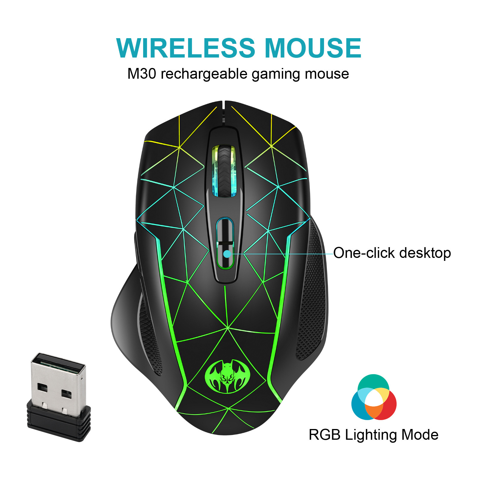 Wireless Charging RGB Light Ef - Esports Gaming Maus avaliação e preço