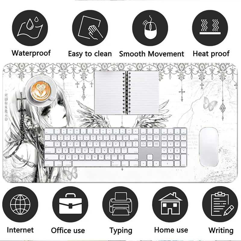 Leather Mousepad Black White A - Esports Gaming Desk avaliação e preço