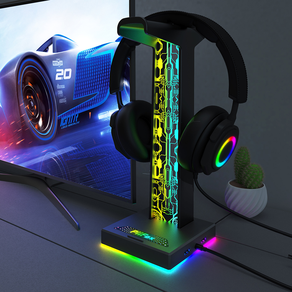 RGB Gaming Headphone Stand Dua - Esports Gamers avaliação e preço