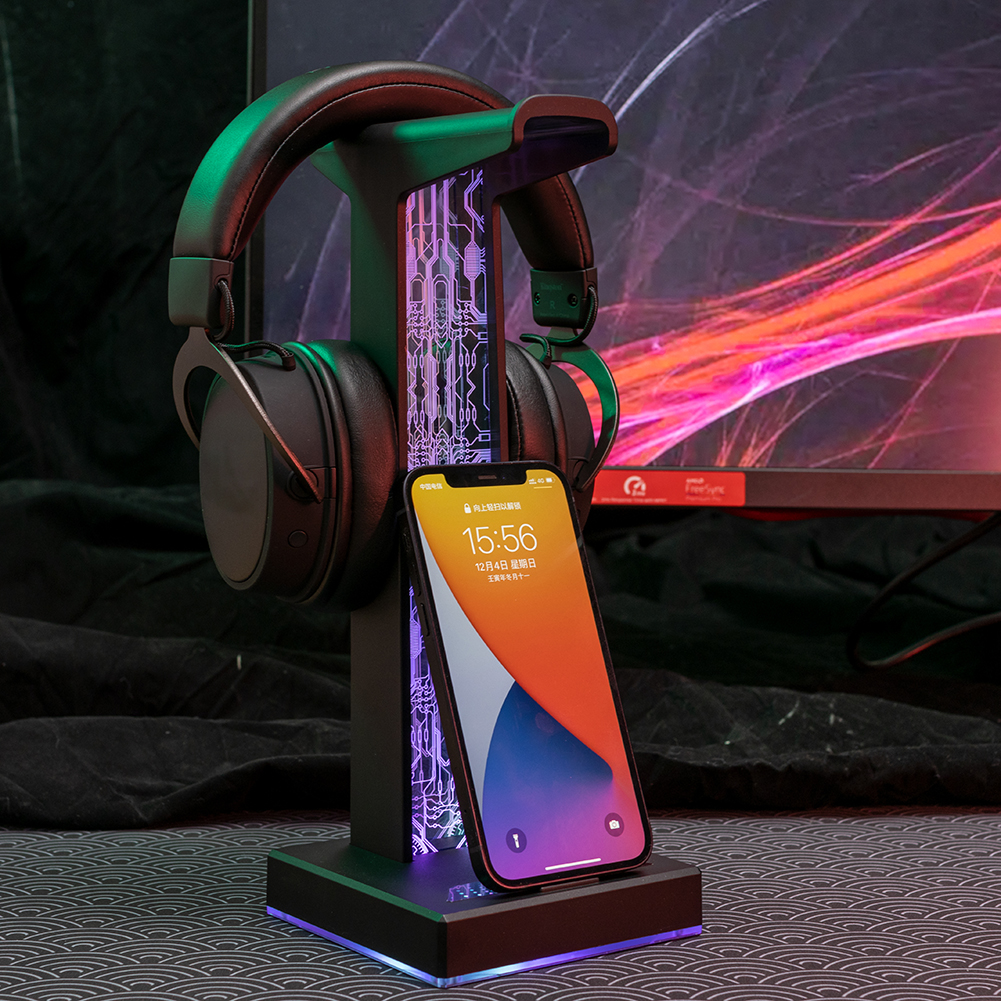 RGB Gaming Headphone Stand Dua - Esports Gamers avaliação e preço